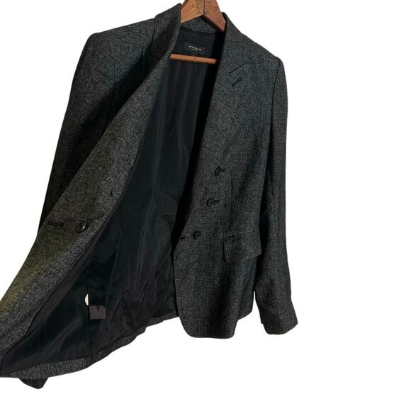 Ann Taylor Wool Blend Double Breasted Long Sleeve Blazer Charcoal Gray Size 8 - Picture 3 of 9